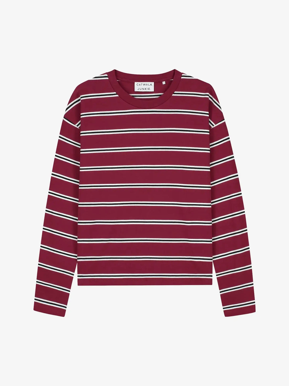 Gestreiftes Langarmshirt – Erdrotes