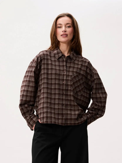 Check Blouse - Brown