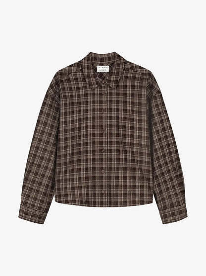 Check Blouse - Brown