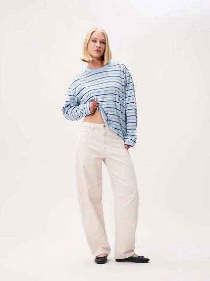 Bold Barrel Fit Corduroy Trousers - Moonbeam