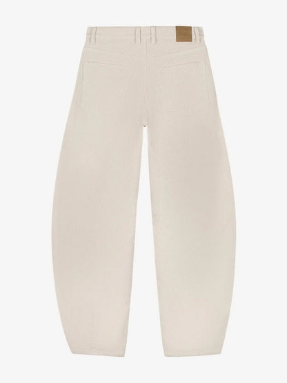 Bold Barrel Fit Corduroy Trousers - Moonbeam