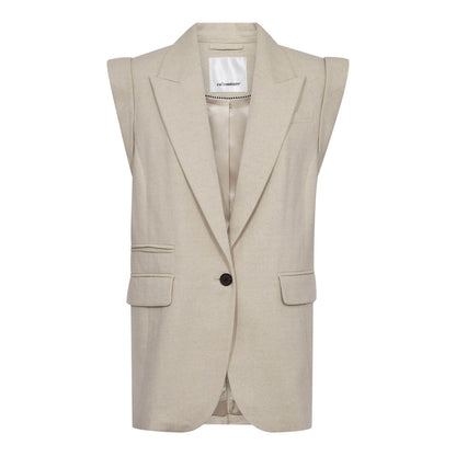 LeenaCC Linen Wing Vest - Bone