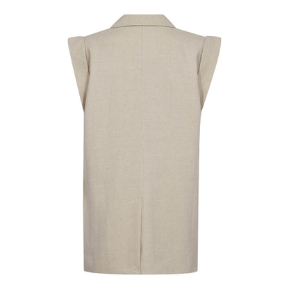 LeenaCC Linen Wing Vest - Bone