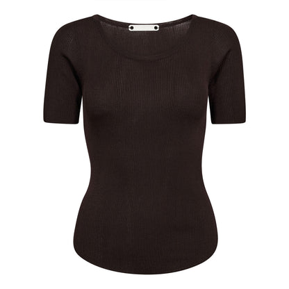 ClaireCC Rip Tee - Dark Brown