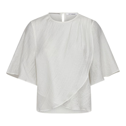 ConnyCC Drape SS Blouse - White