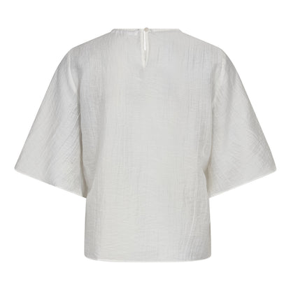 ConnyCC Drape SS Blouse - White