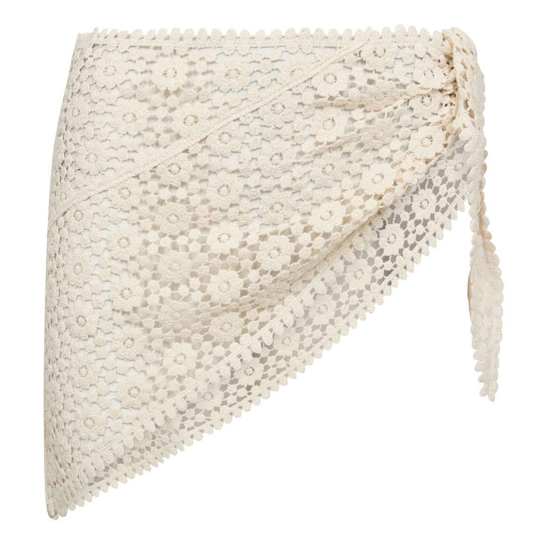 CalinCC Crochet Scarf Skirt - Offwhite