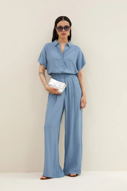 Barley Viscose Blouse - Blue Stone