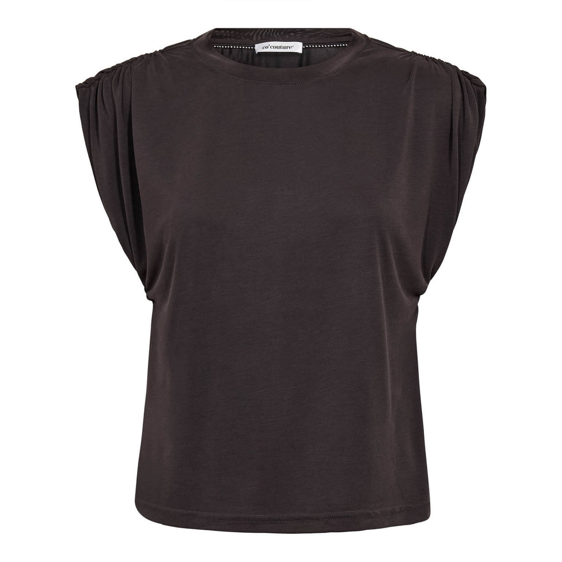 CamillaCC Ruched Shoulder Tee - Dark Grey