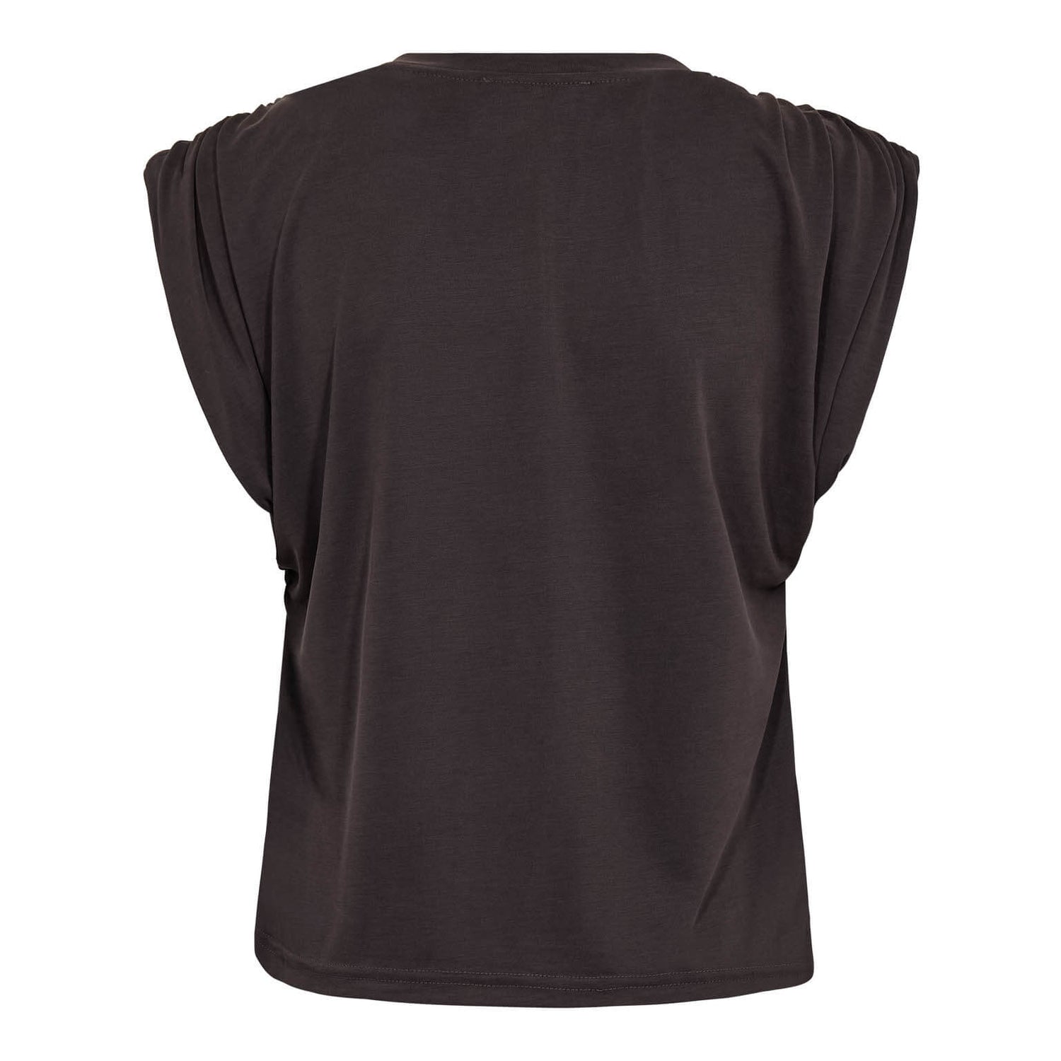 CamillaCC Ruched Shoulder Tee - Dark Grey