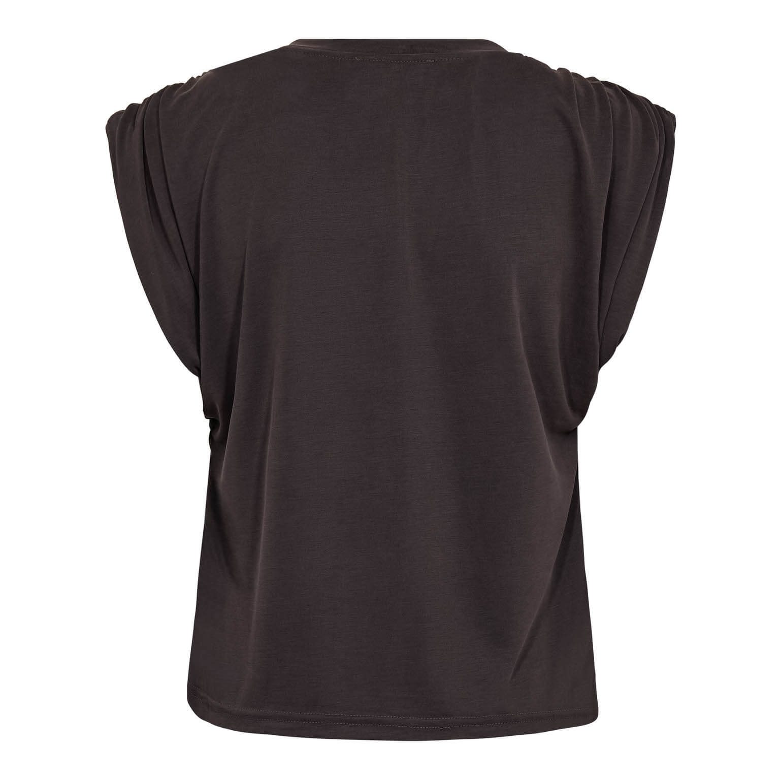CamillaCC Ruched Shoulder Tee - Dark Grey
