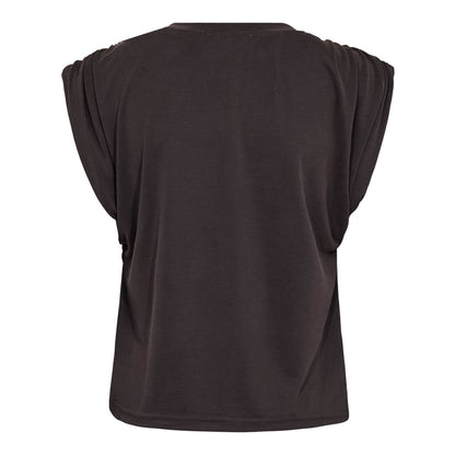 CamillaCC Ruched Shoulder Tee - Dark Grey