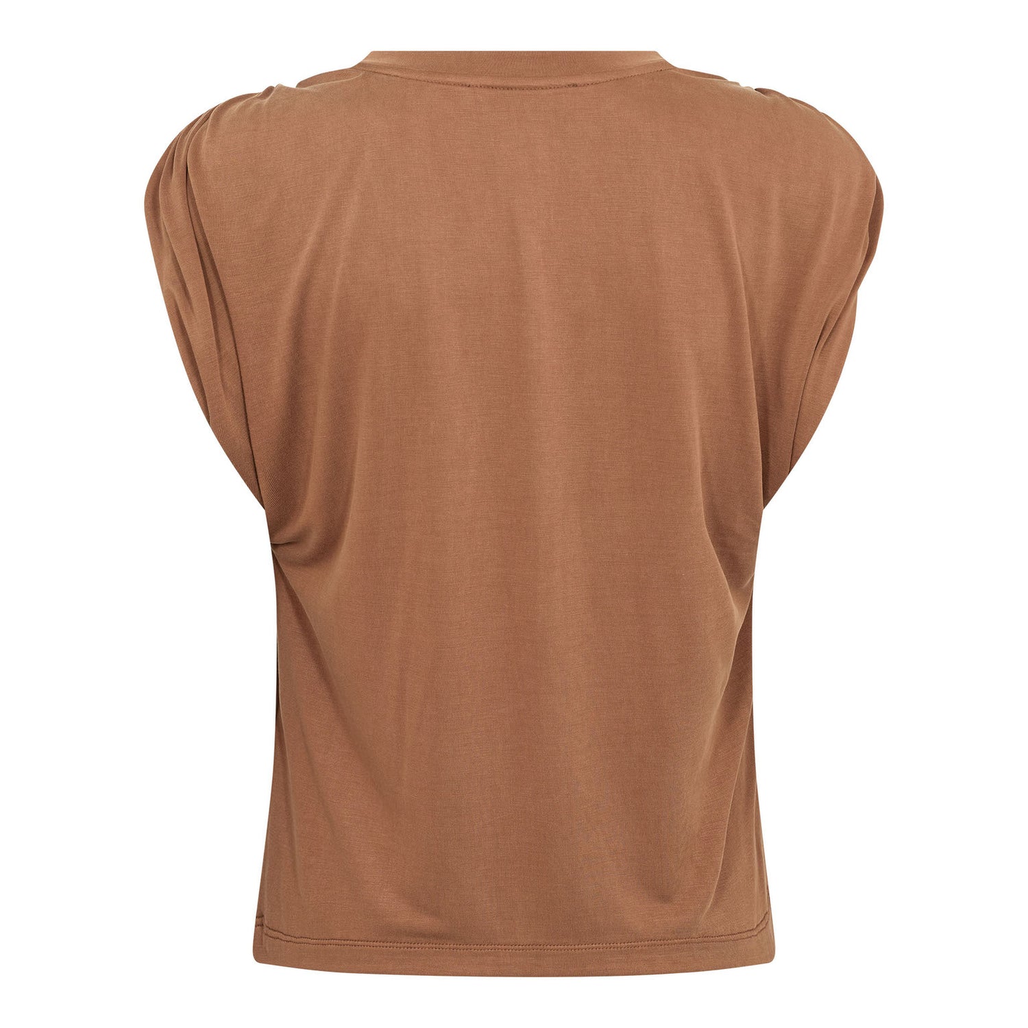 CamillaCC Ruched Shoulder Tee - Suntan
