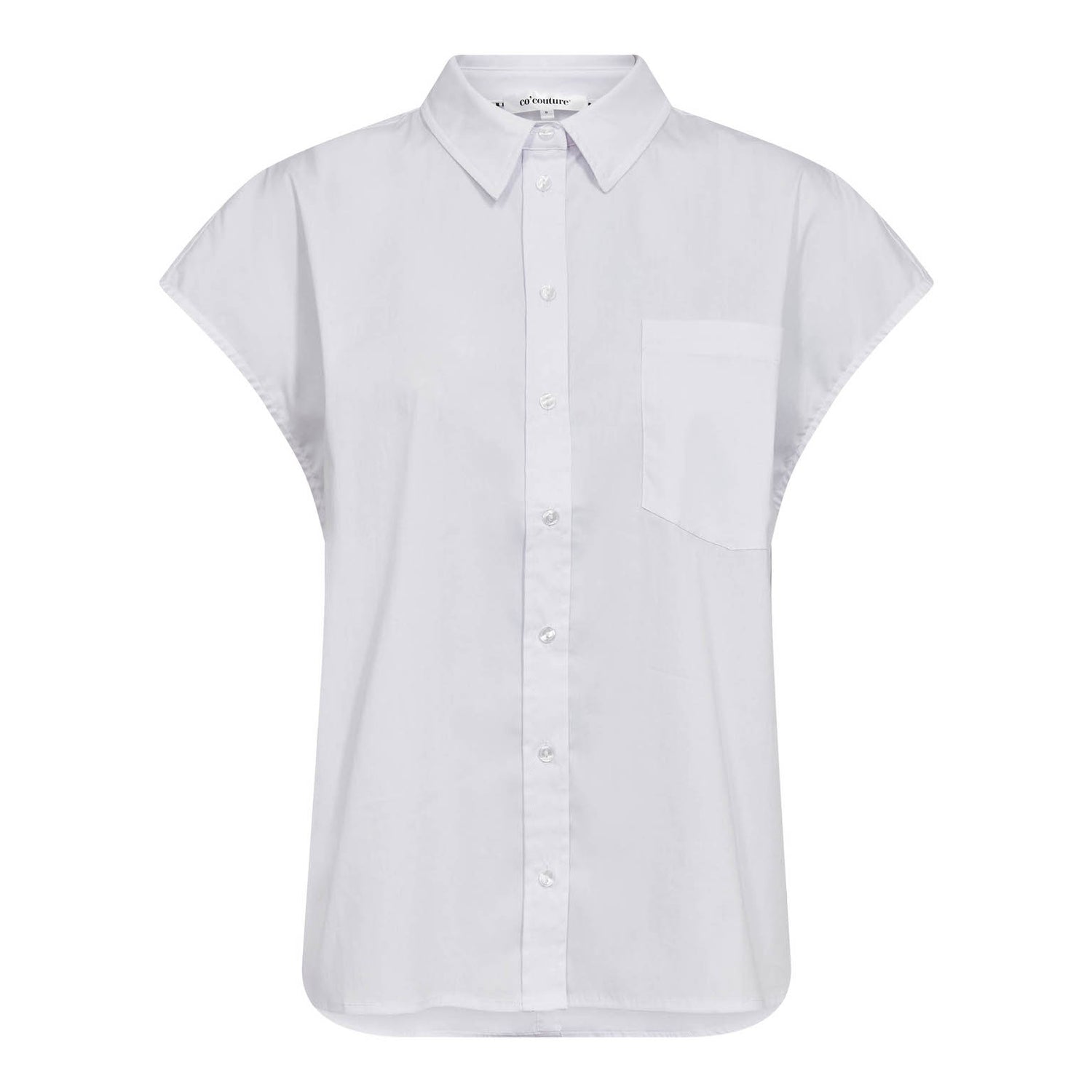ElaraCC Slit Back SS Shirt - White