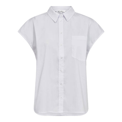 ElaraCC Slit Back SS Shirt - White