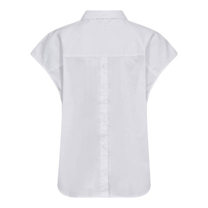 ElaraCC Slit Back SS Shirt - White