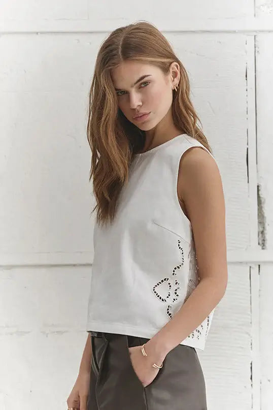 ColetteCC Embroidery Top - Off White