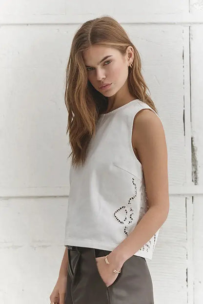 ColetteCC Embroidery Top - Off White