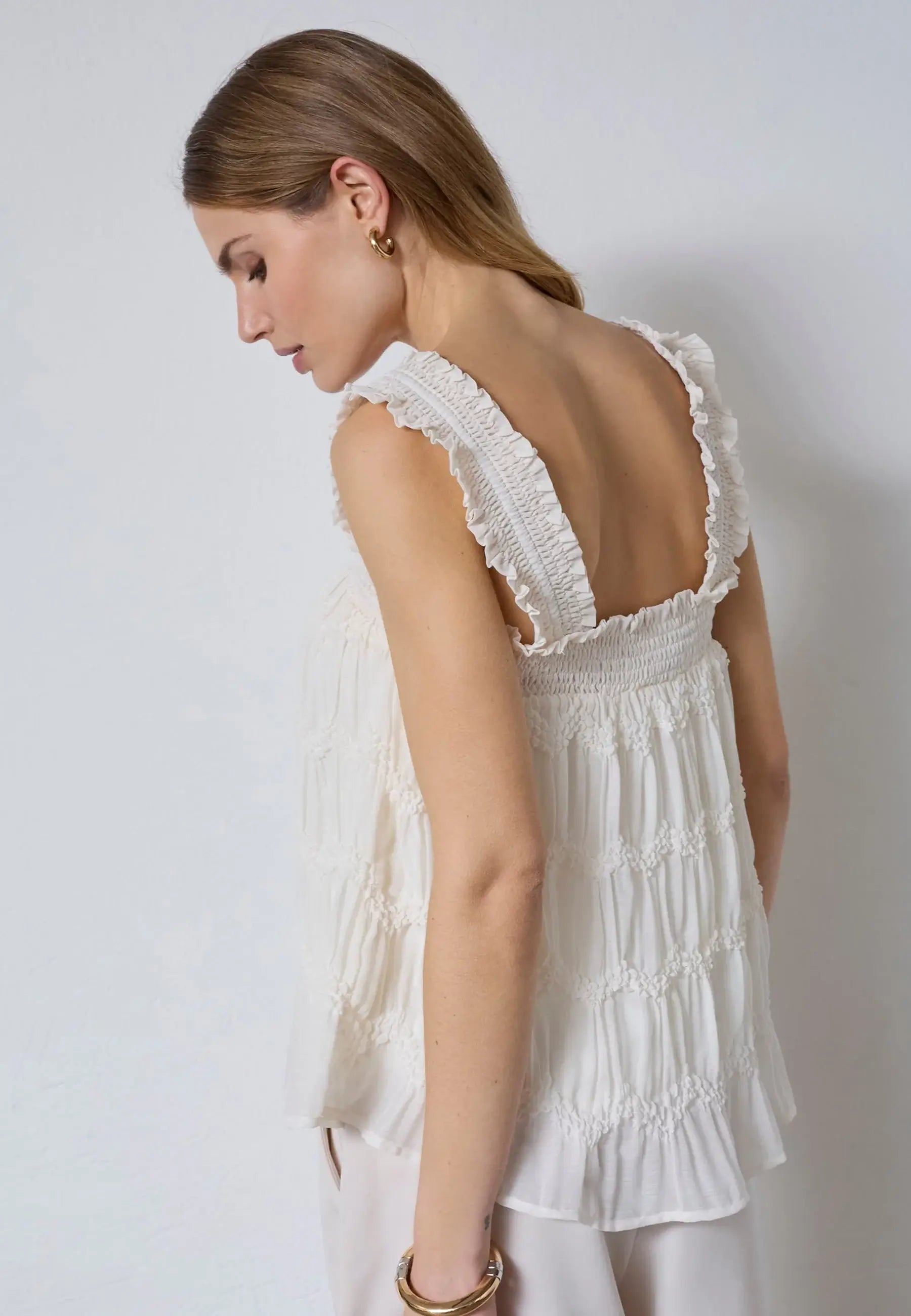 JerryCC Smock Strap Top - Off White