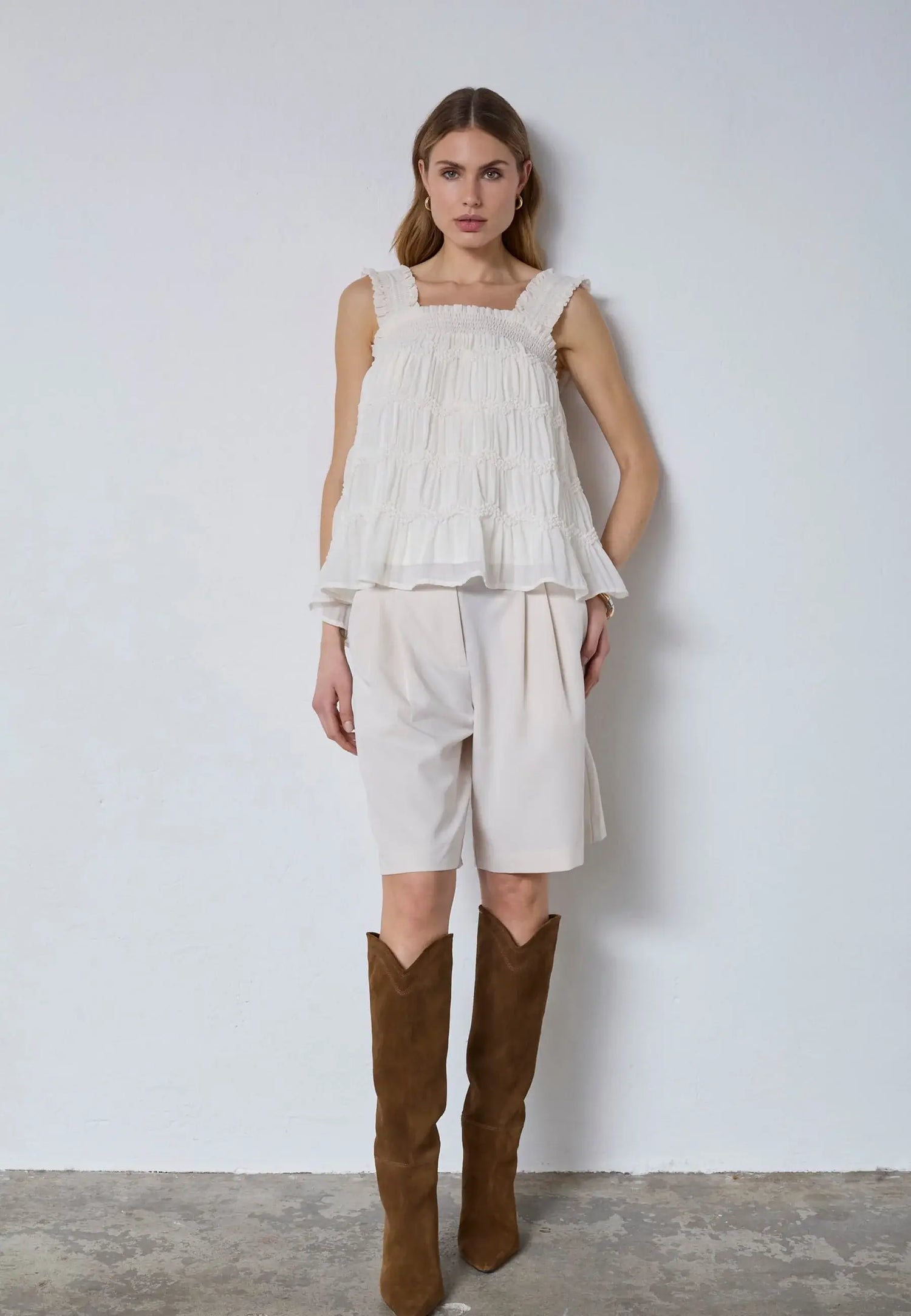 JerryCC Smock Strap Top - Off White