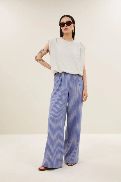 Nilou Jersey Top - Grey Melee