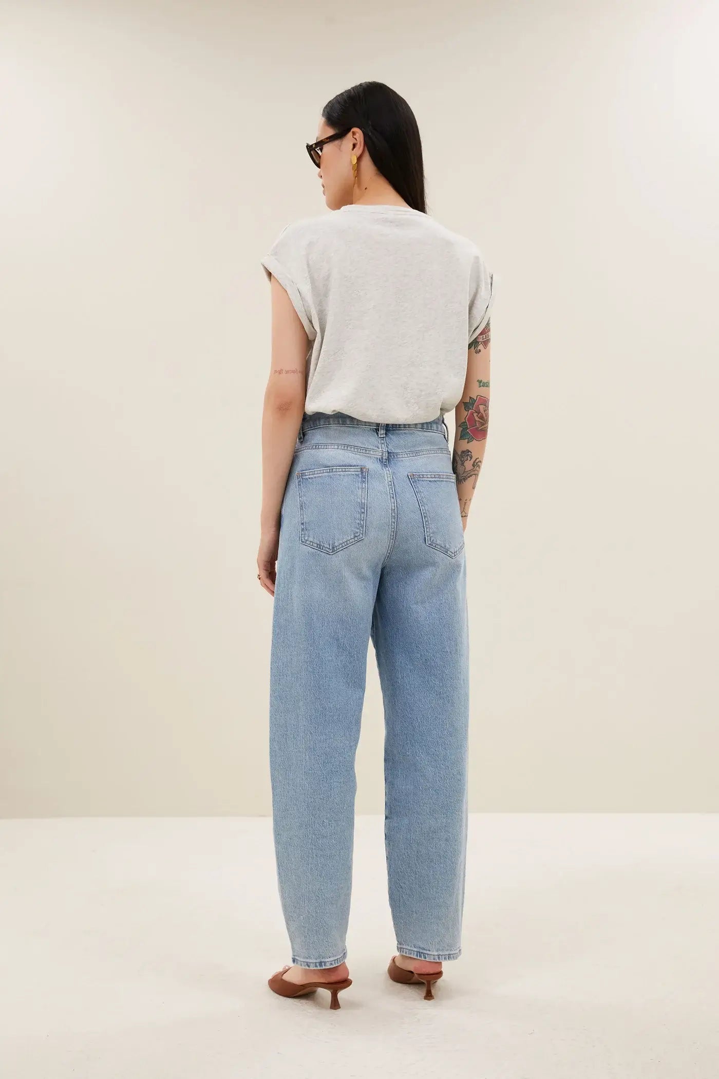 Tobi Flame Logo Top - Light Grey Melee