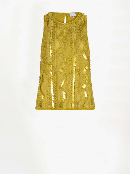 Noi Sequins Tanktop - Solar Lime