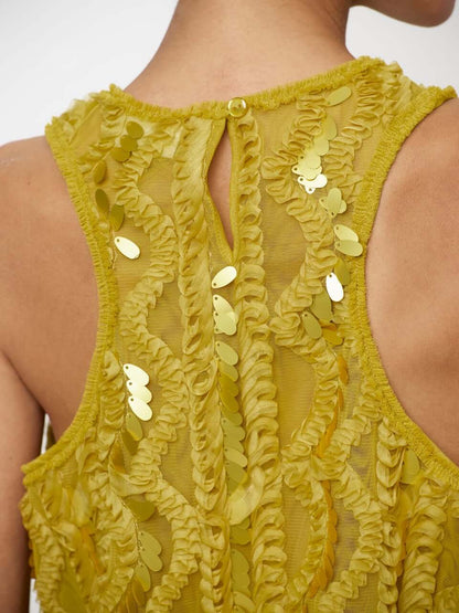 Noi Sequins Tanktop - Solar Lime