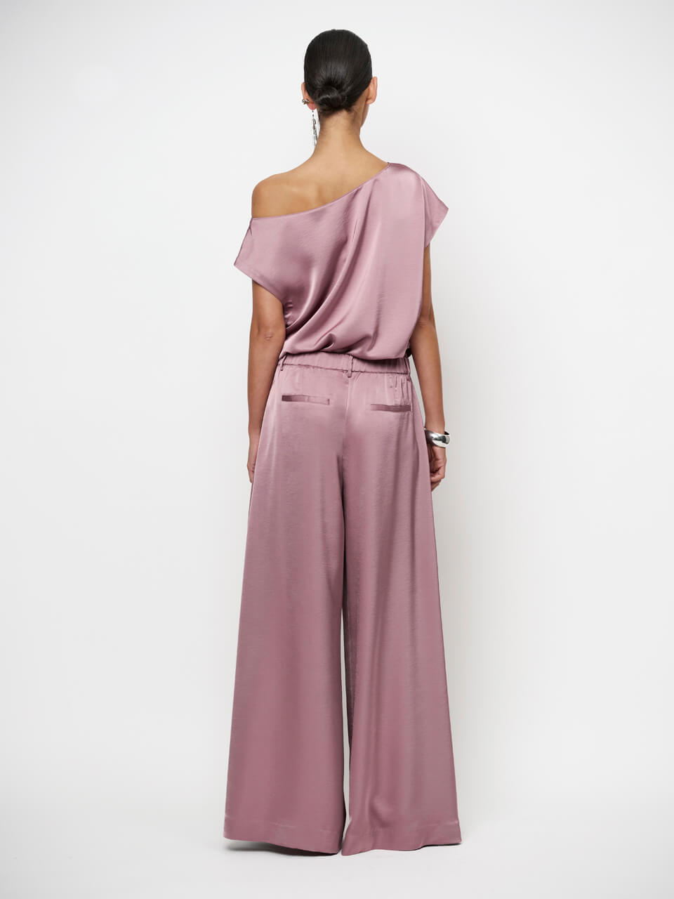 Roam Satin Drapey Top - Mauve
