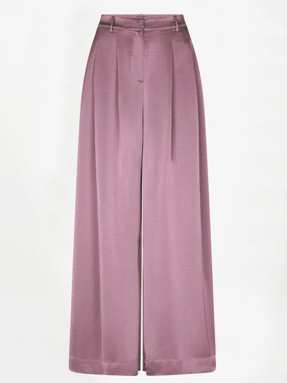 Onique Wide Leg Satin Pants - Mauve