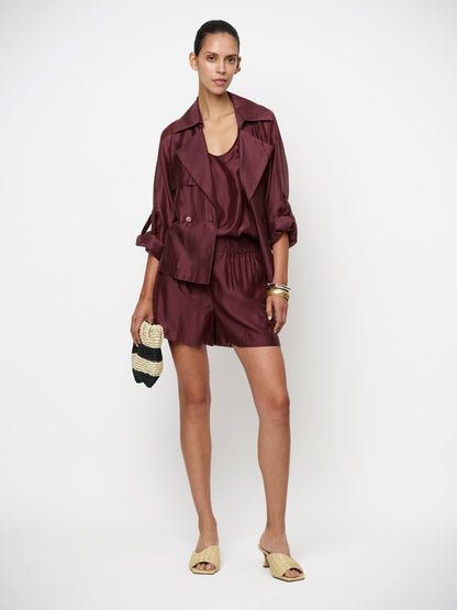 Svea Short Trench Blazer - Cacao Berry