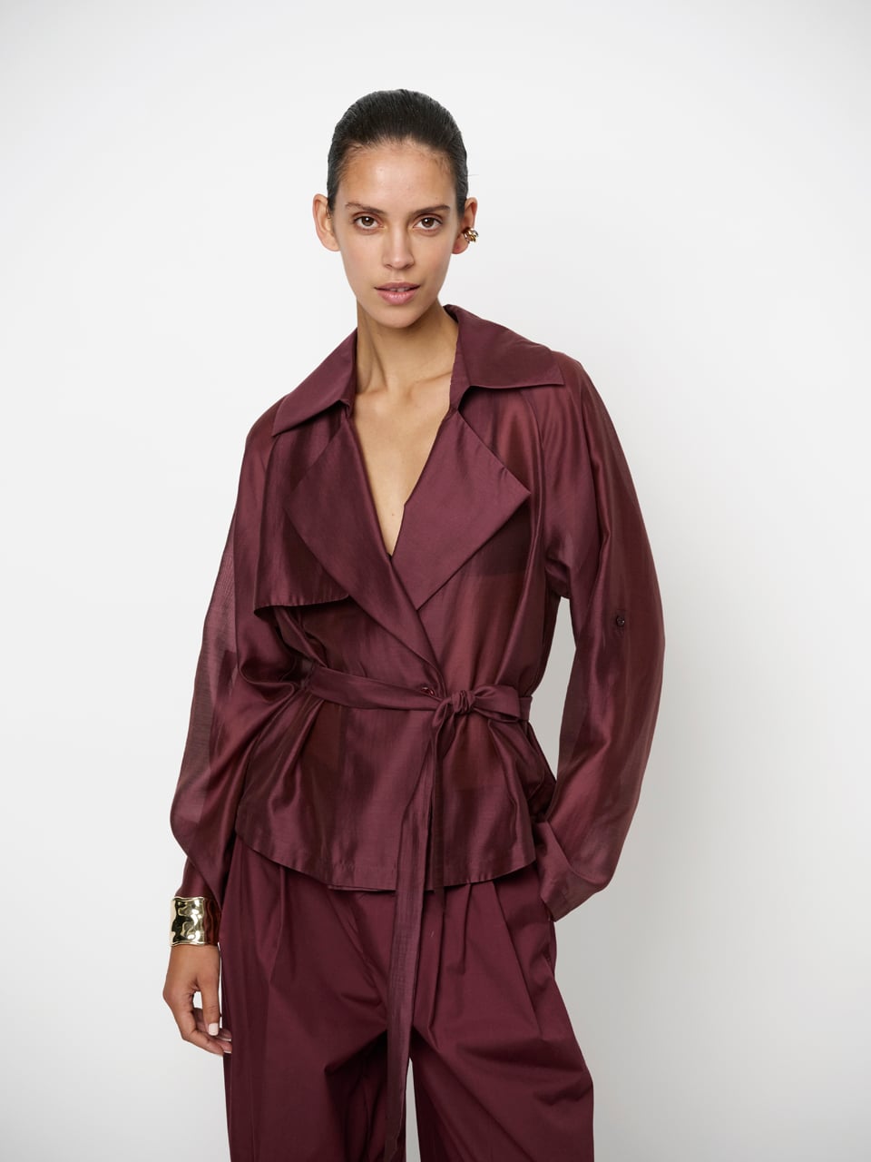 Svea Short Trench Blazer - Cacao Berry