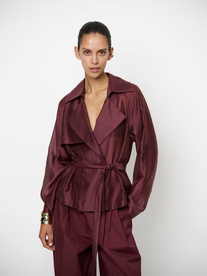 Svea Short Trench Blazer - Cacao Berry