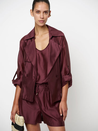 Svea Short Trench Blazer - Cacao Berry