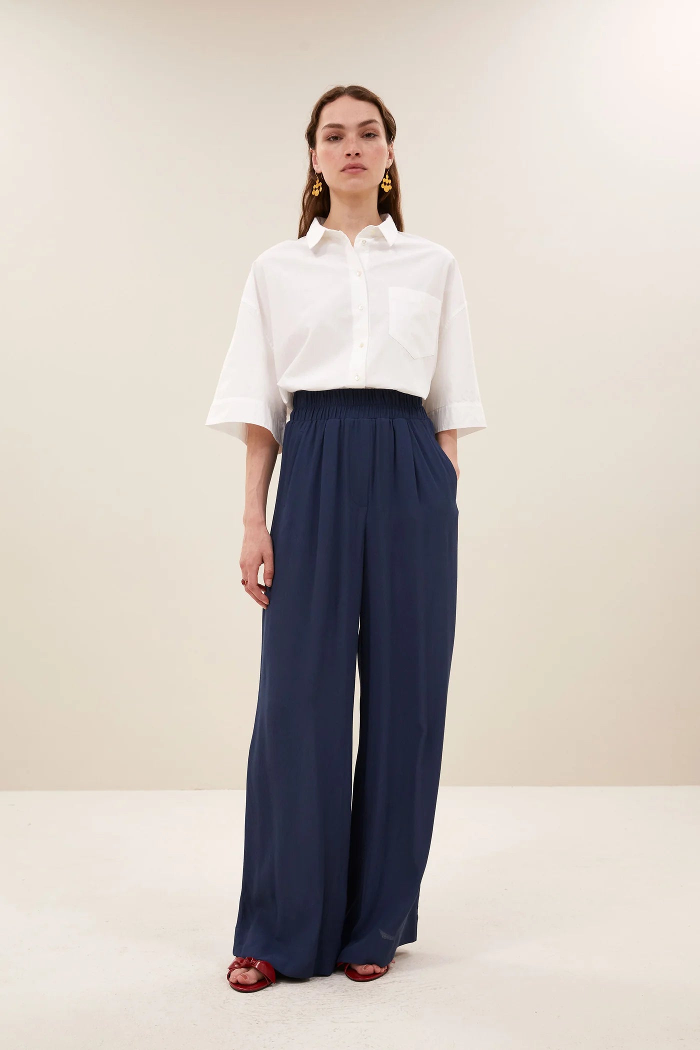 Benji Viscose Pants - Winter Blue