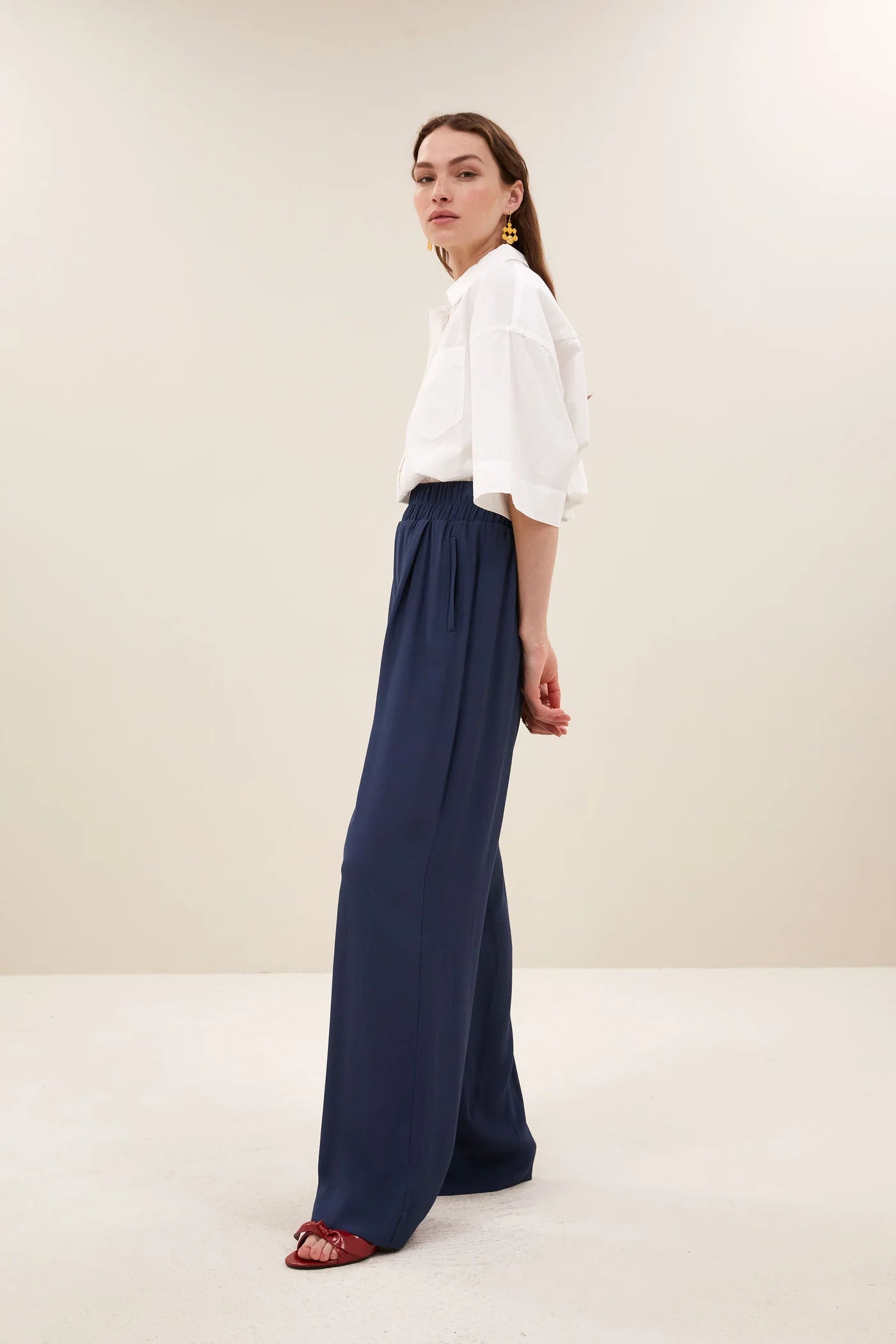 Benji Viscose Pants - Winter Blue