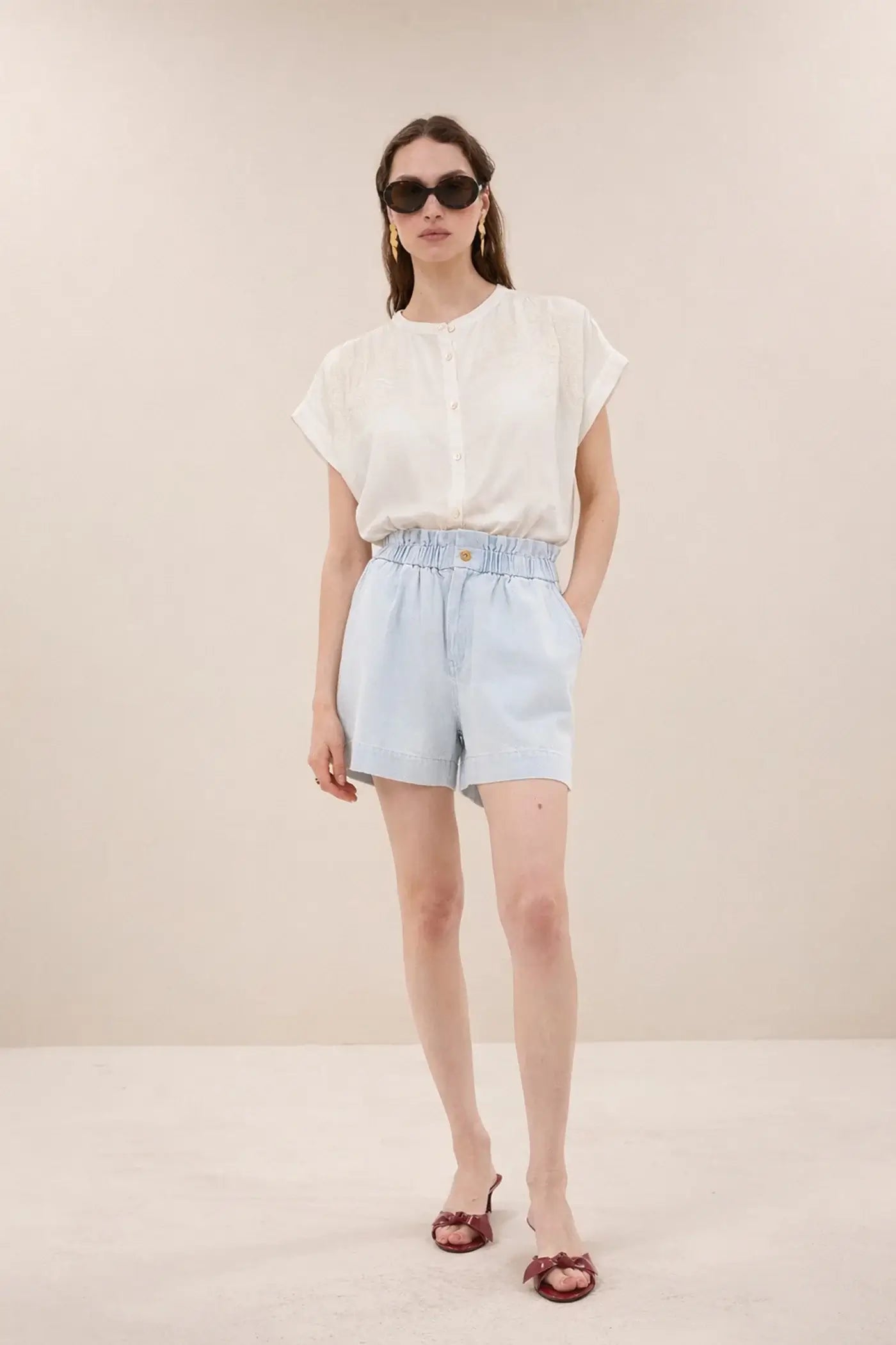 Leon Bleached Denim Short - Bleached Denim