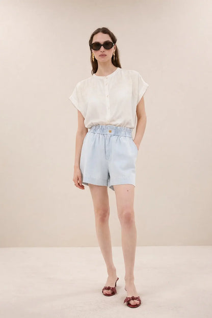 Leon Bleached Denim Short - Bleached Denim