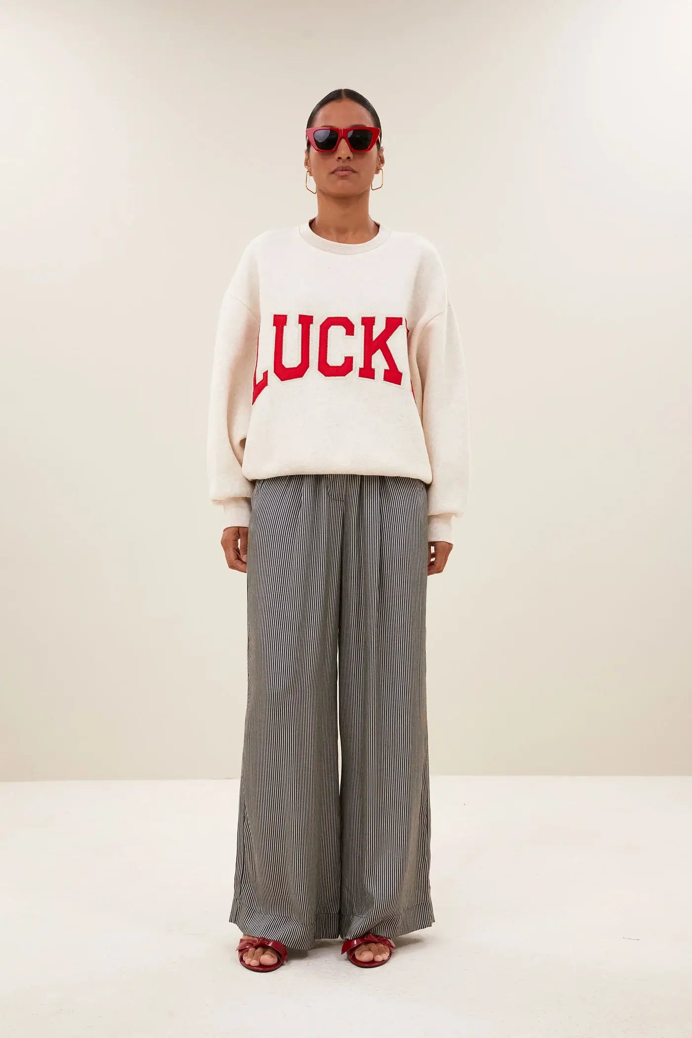 Bibi Lucky Patchwork Sweater - Oyster Melee
