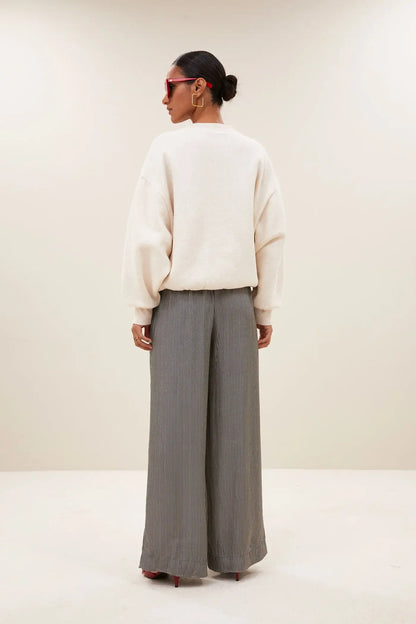 Bibi Lucky Patchwork Sweater - Oyster Melee