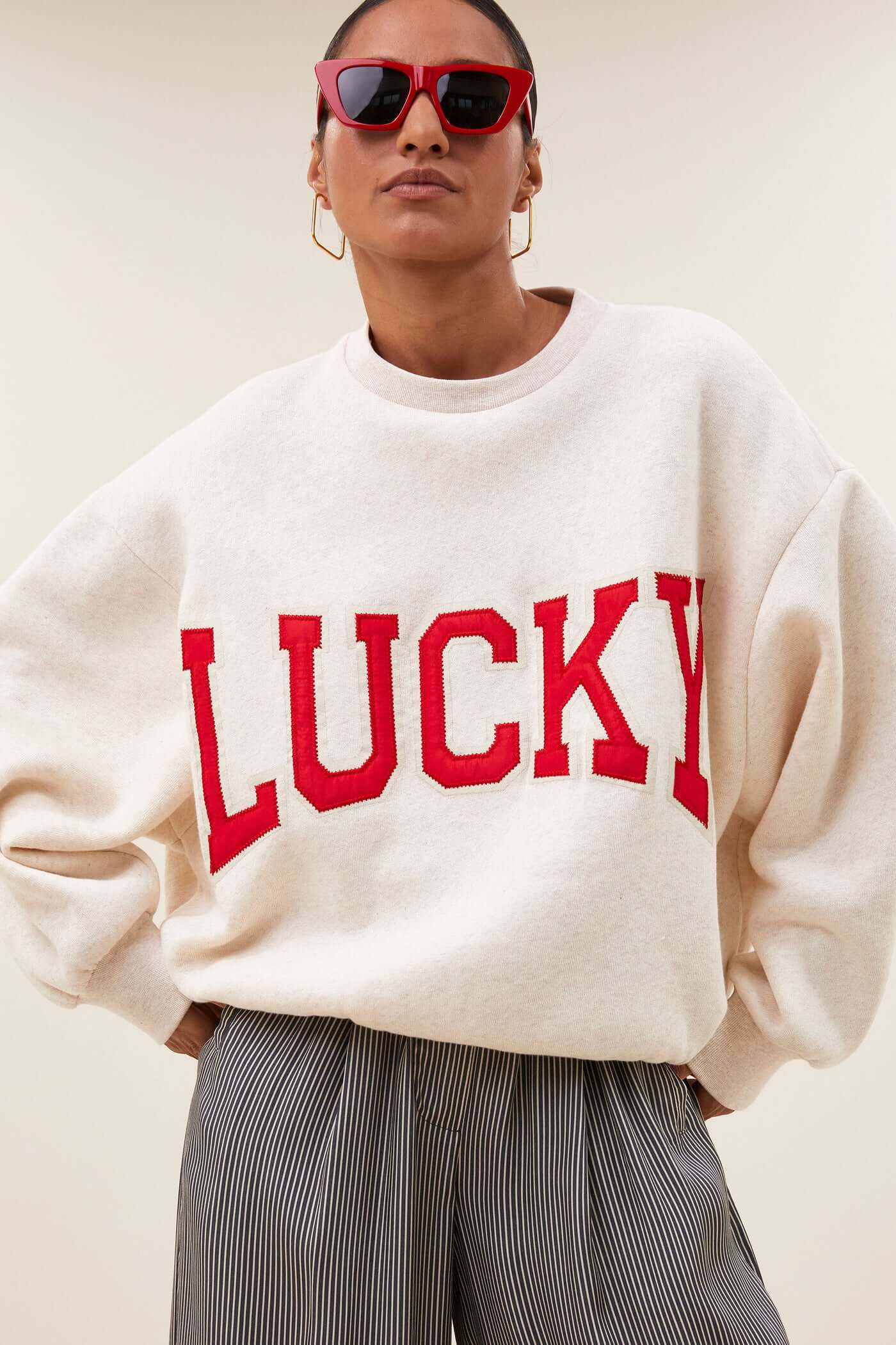 Bibi Lucky Patchwork Sweater - Oyster Melee