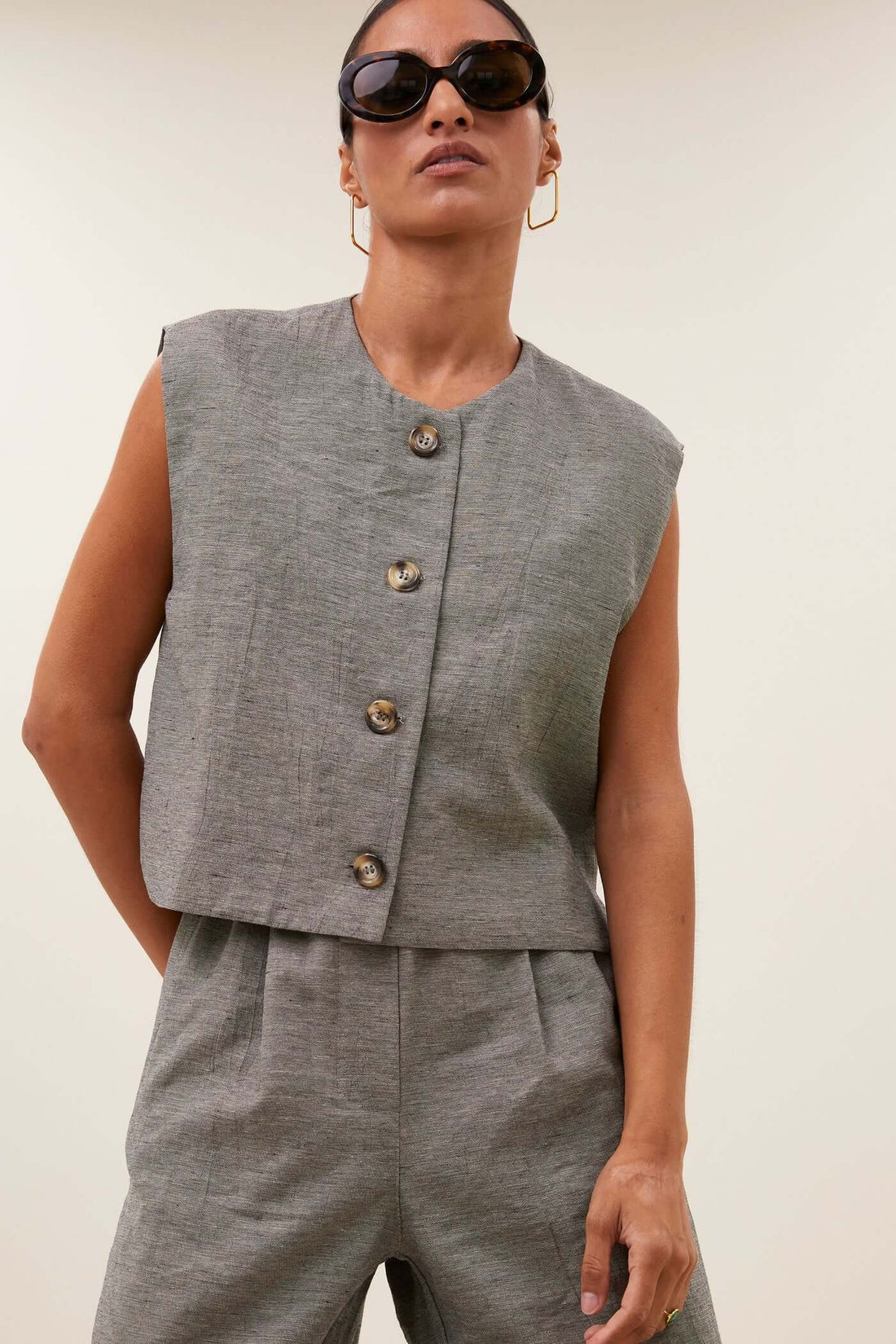 Nori Melange Gilet - Charcoal Melee