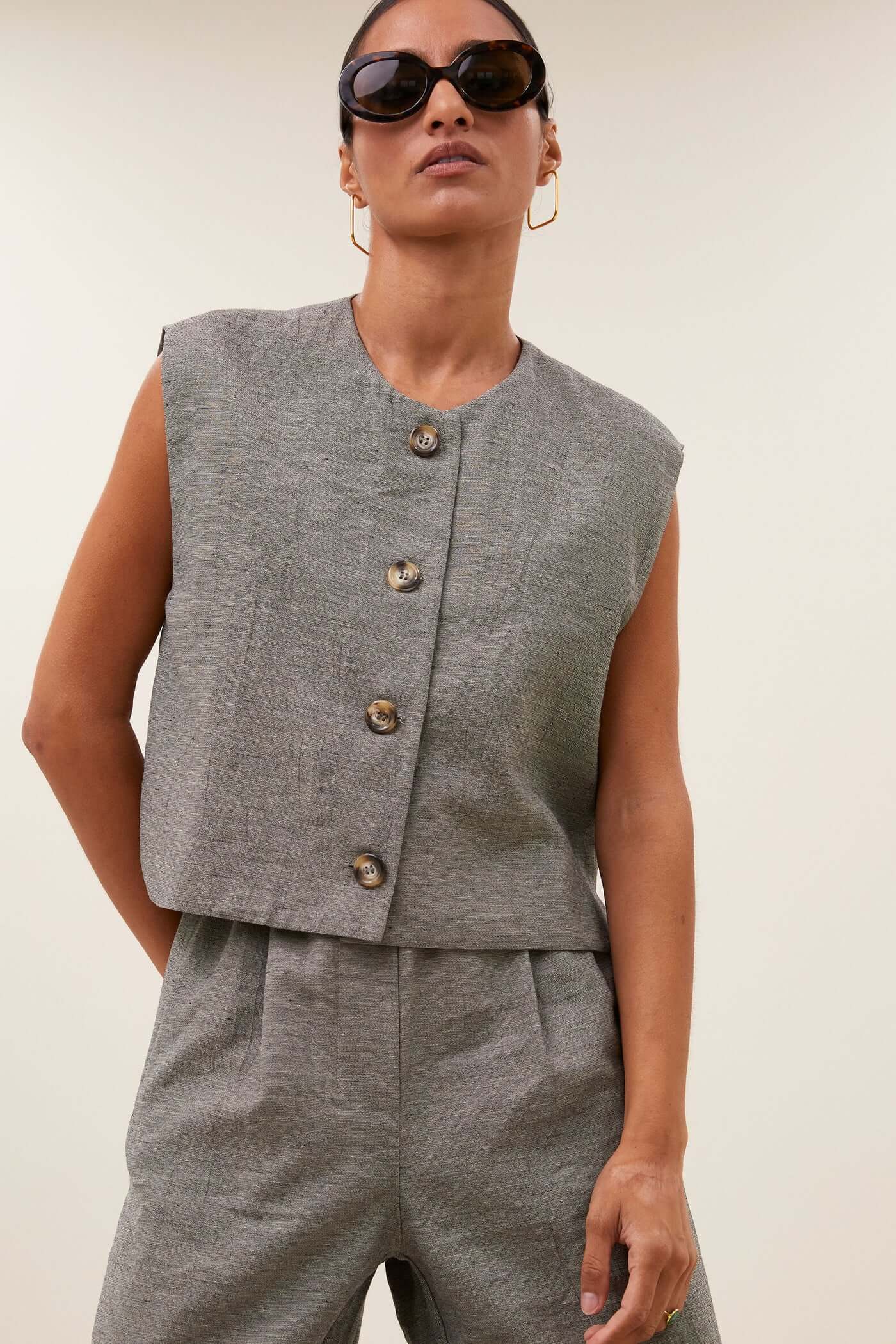 Nori Melange Gilet - Charcoal Melee