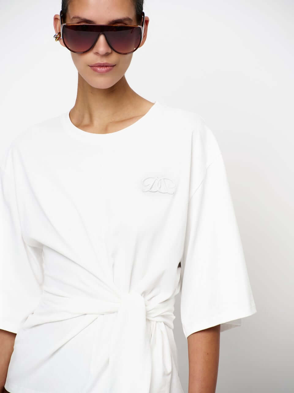 Dori Twist Detail Tee - Milk White