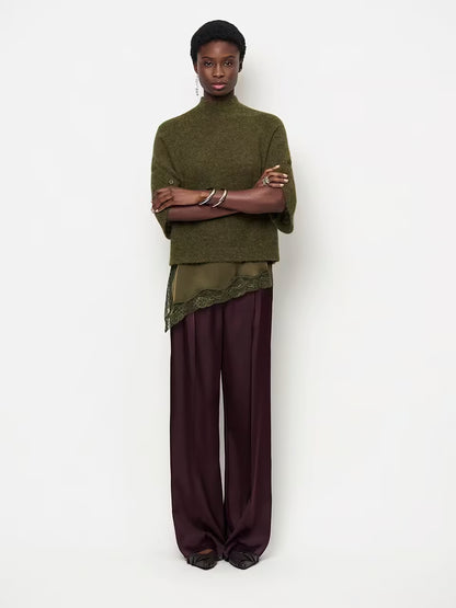 Mahani Cape Sweater - Moss Olive
