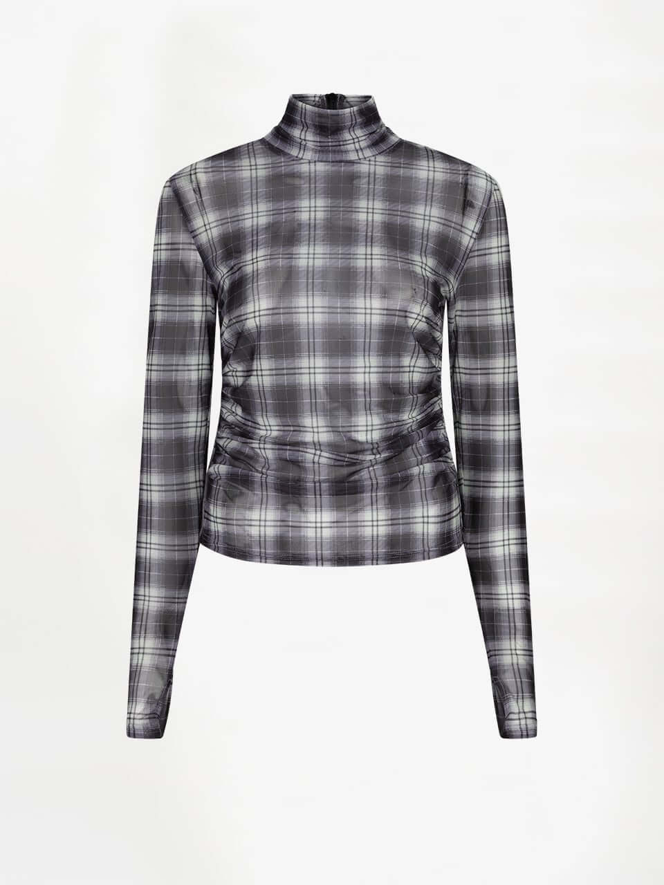 Casha Printed Check Mesh-Top - Mehrfarbig
