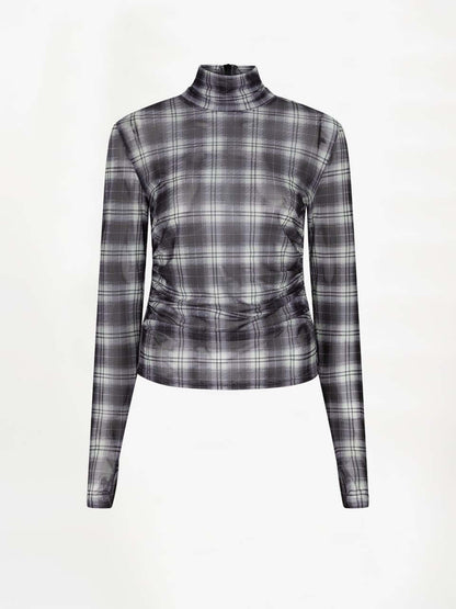 Casha Printed Check Mesh-Top - Mehrfarbig