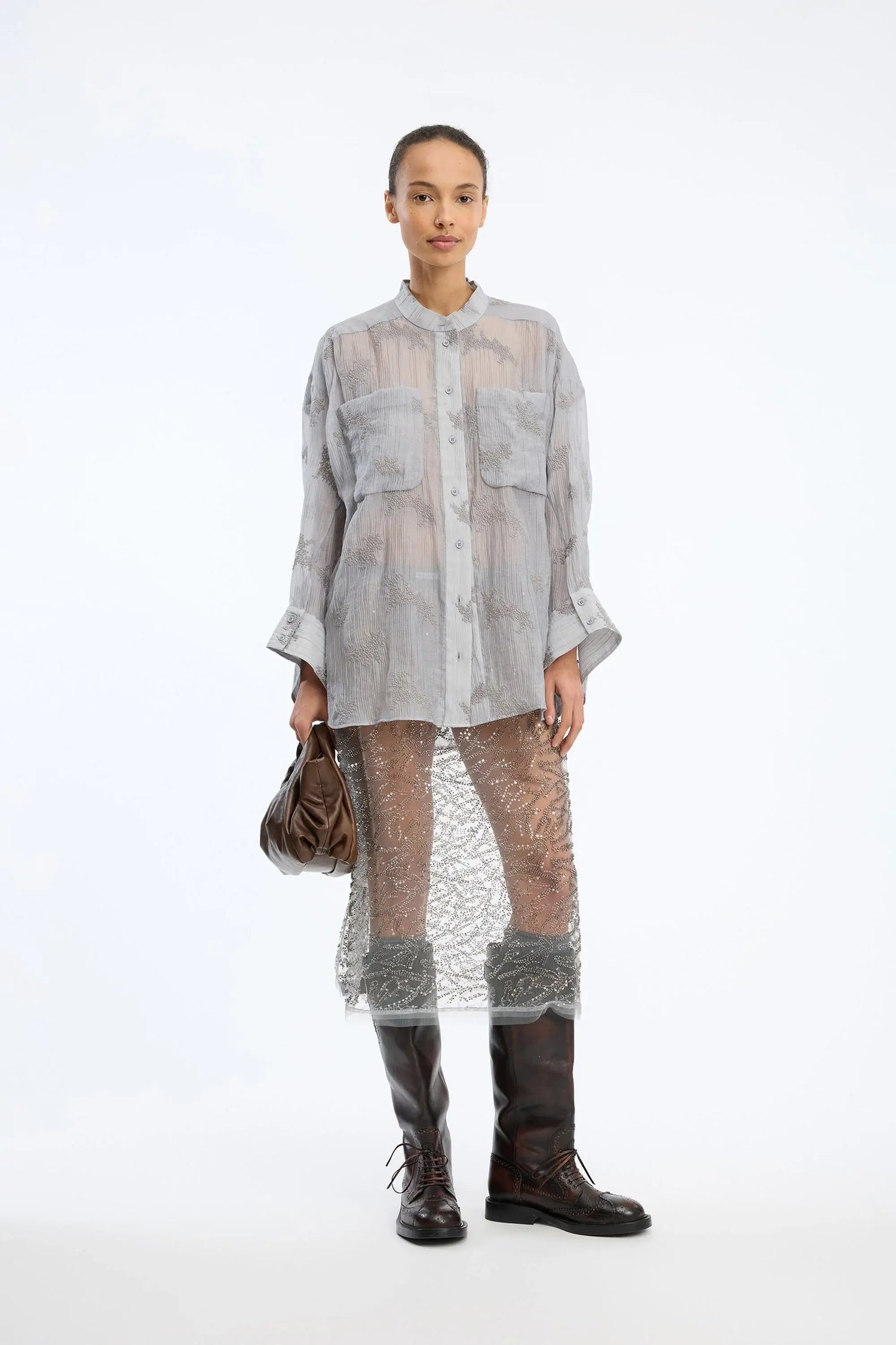 Fortuna Blouse - Light Grey