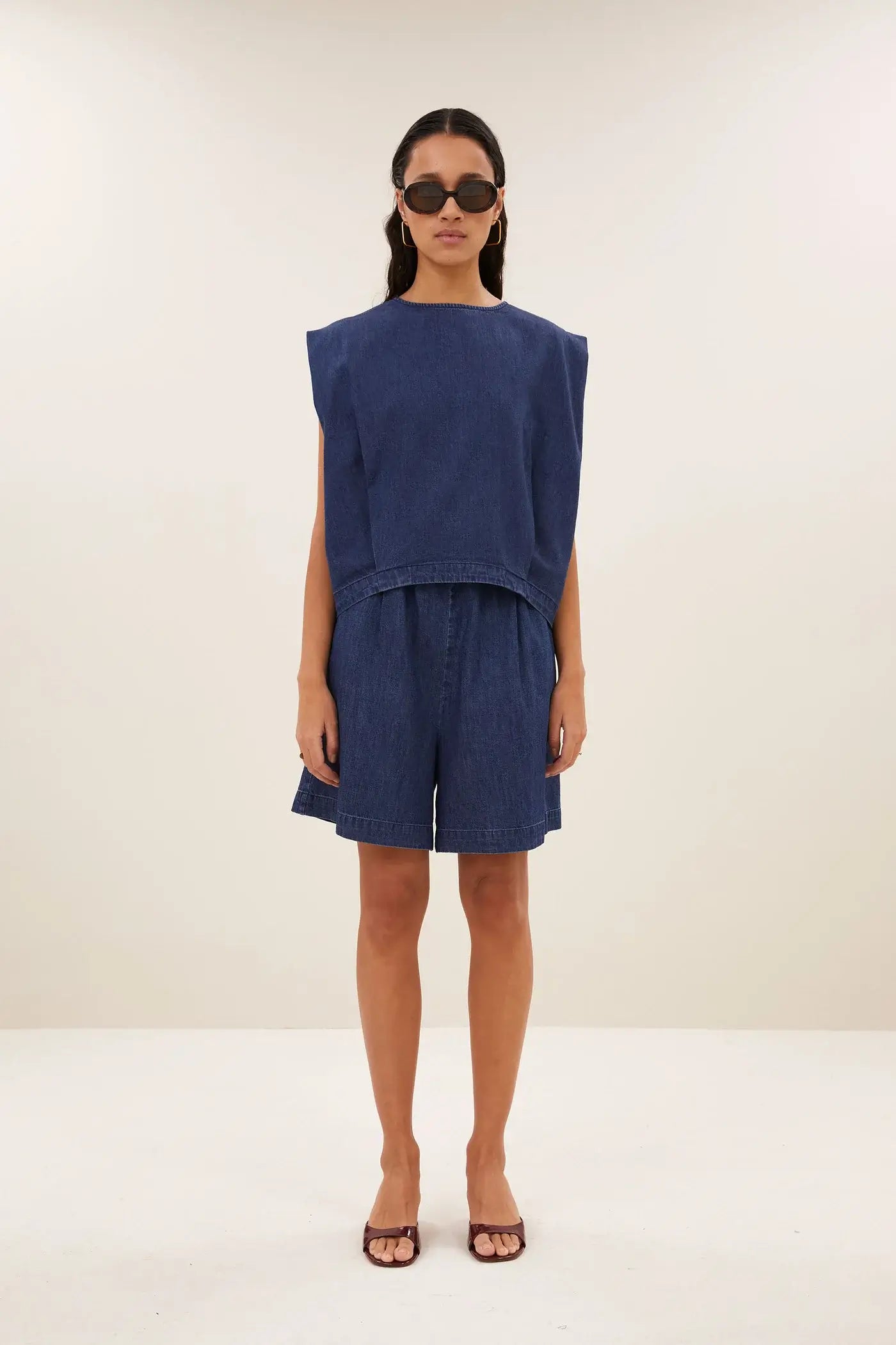 Ginza Denim Top - Dark Denim