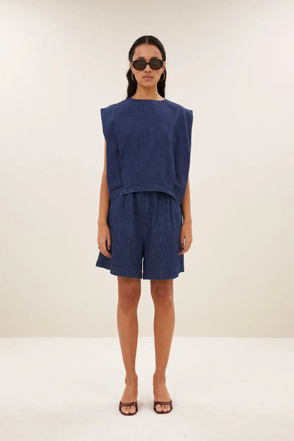 Ginza Denim Top - Dark Denim